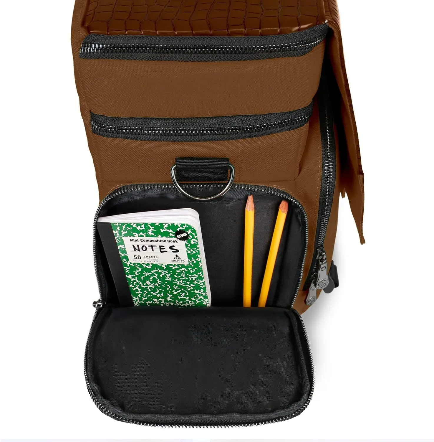 ENHANCE Travel Bag for DND Collector's Edition, Bag Compatible with Dungeons and Dragons, Combat Mat Holder, Dice Pockets and Accessories, Carry 4-8 Books (Brown Dragon)