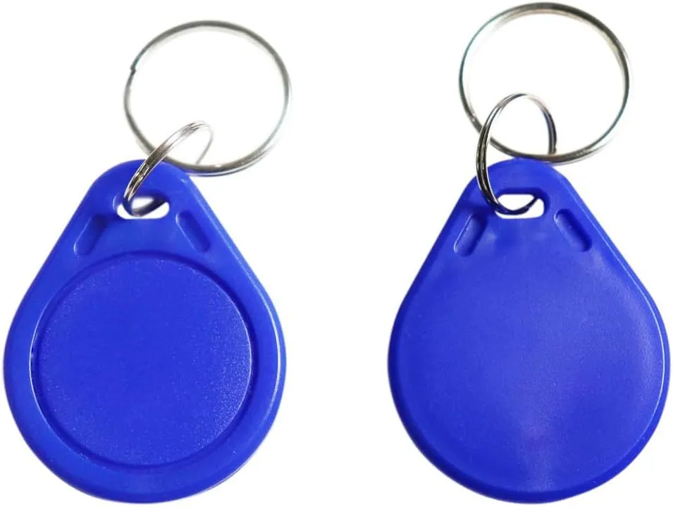 ETEKJOY 100PCS 13.56MHz RFID Key Fob Proximity IC Card ISO14443A Token Tag for Electronic Smart Door Lock, Compatible with MIFARE Classic 1K Card M1, Read Only (Blue)