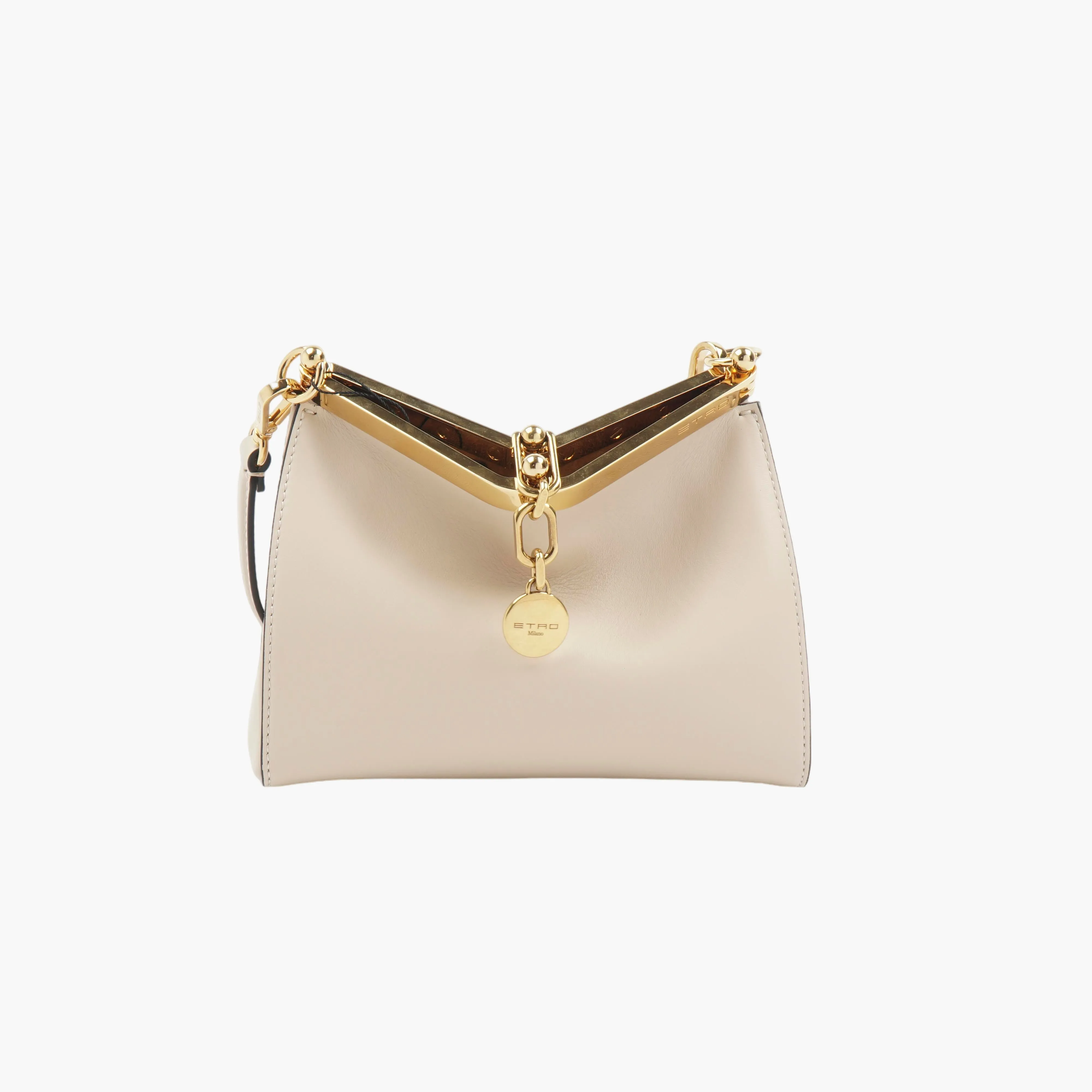 ETRO Luxurious Leather Shoulder Bag with Gold-Tone Hardware