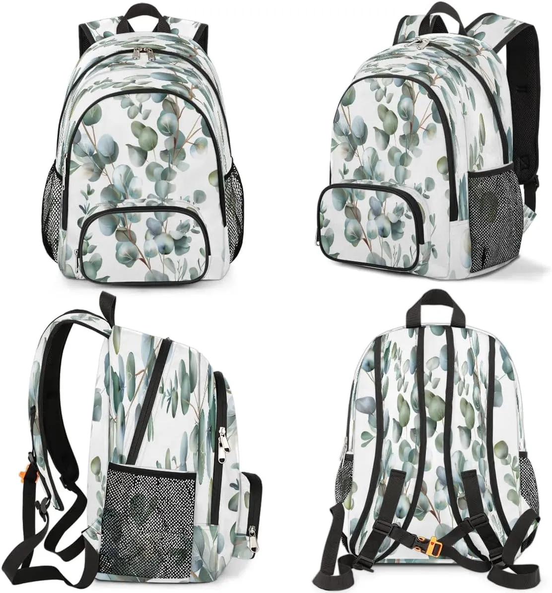 Eucalyptus Leaves Backpack for Women Men Laptop Backpack Work Bag Travel Hiking Camping Summer Leaves Casual Daypack