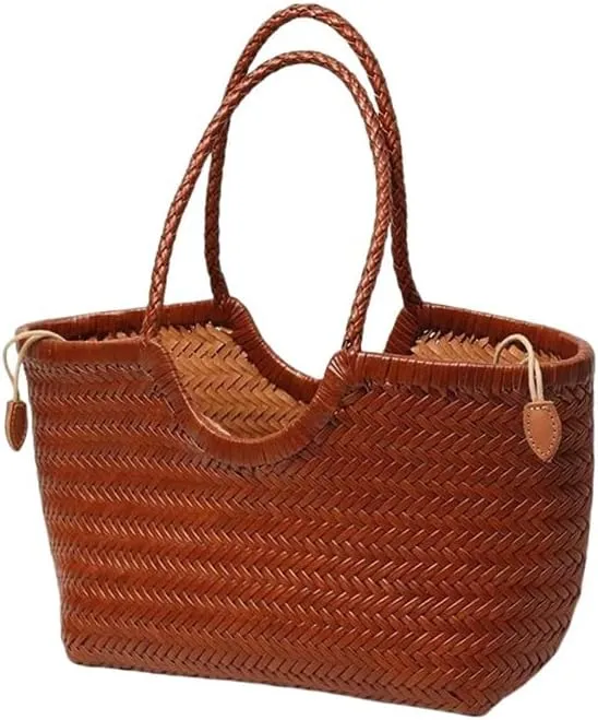 EvaLuLu Handwoven Leather Tote Bag Shoulder Bag