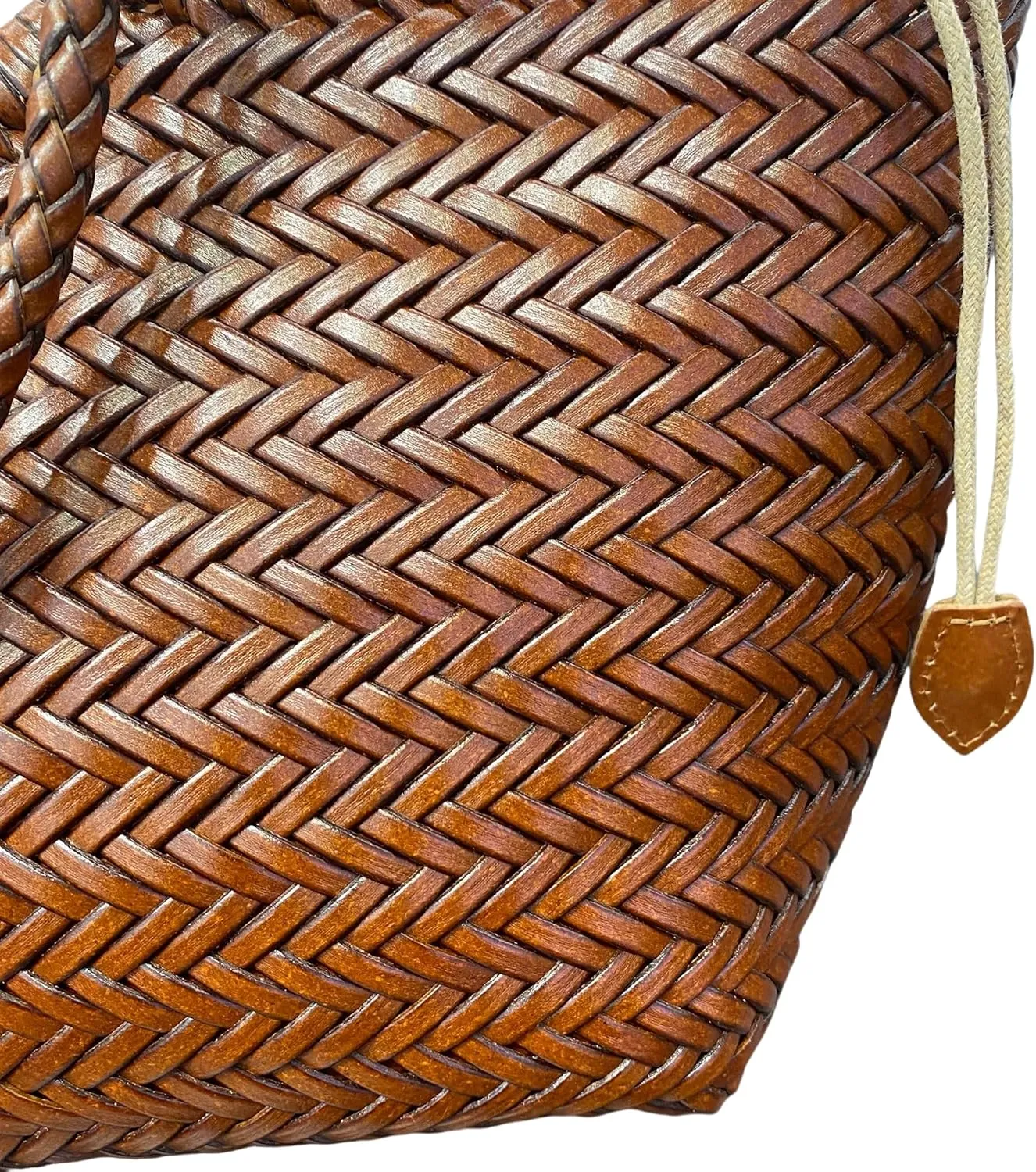 EvaLuLu Handwoven Leather Tote Bag Shoulder Bag