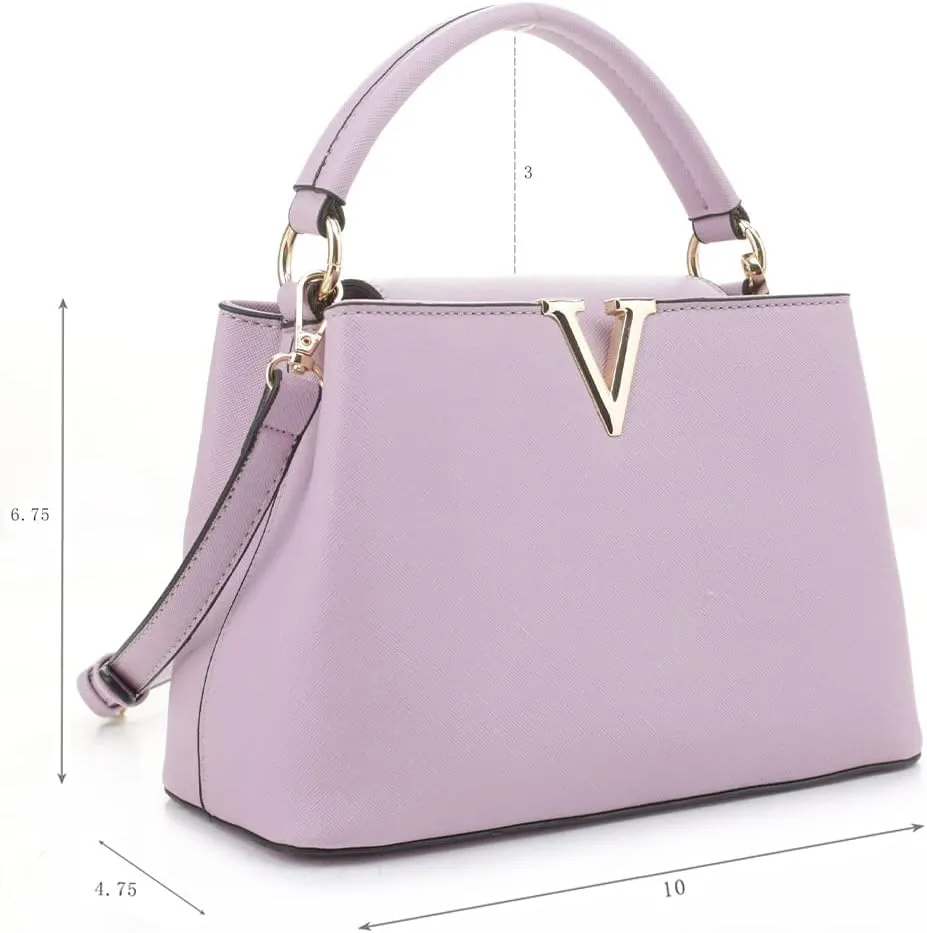 EVVE Women's Small Satchel Bag Classic Top Handle Purses Fashion Crossbody Handbags with Shoulder Strap