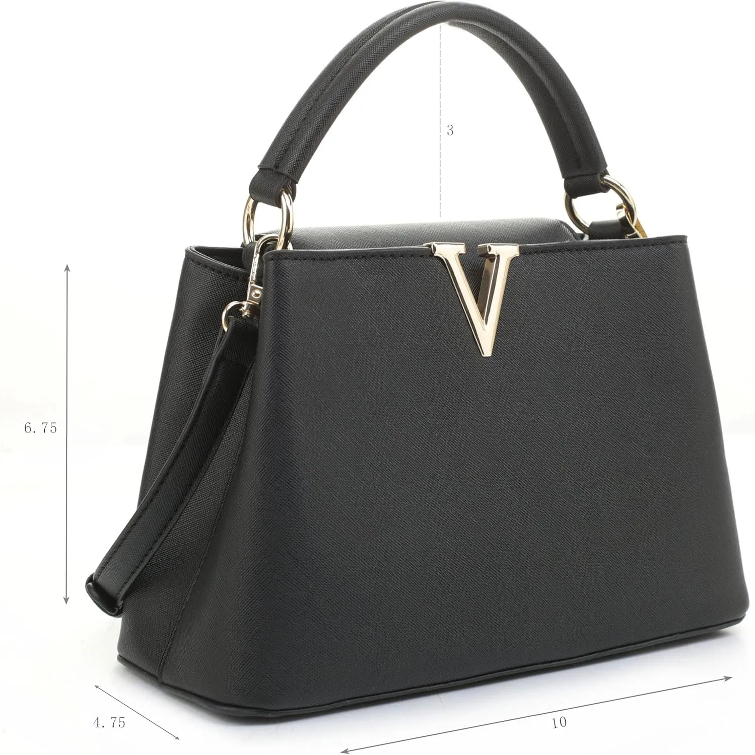 EVVE Women's Small Satchel Bag Classic Top Handle Purses Fashion Crossbody Handbags with Shoulder Strap