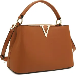 EVVE Women's Small Satchel Bag Classic Top Handle Purses Fashion Crossbody Handbags with Shoulder Strap