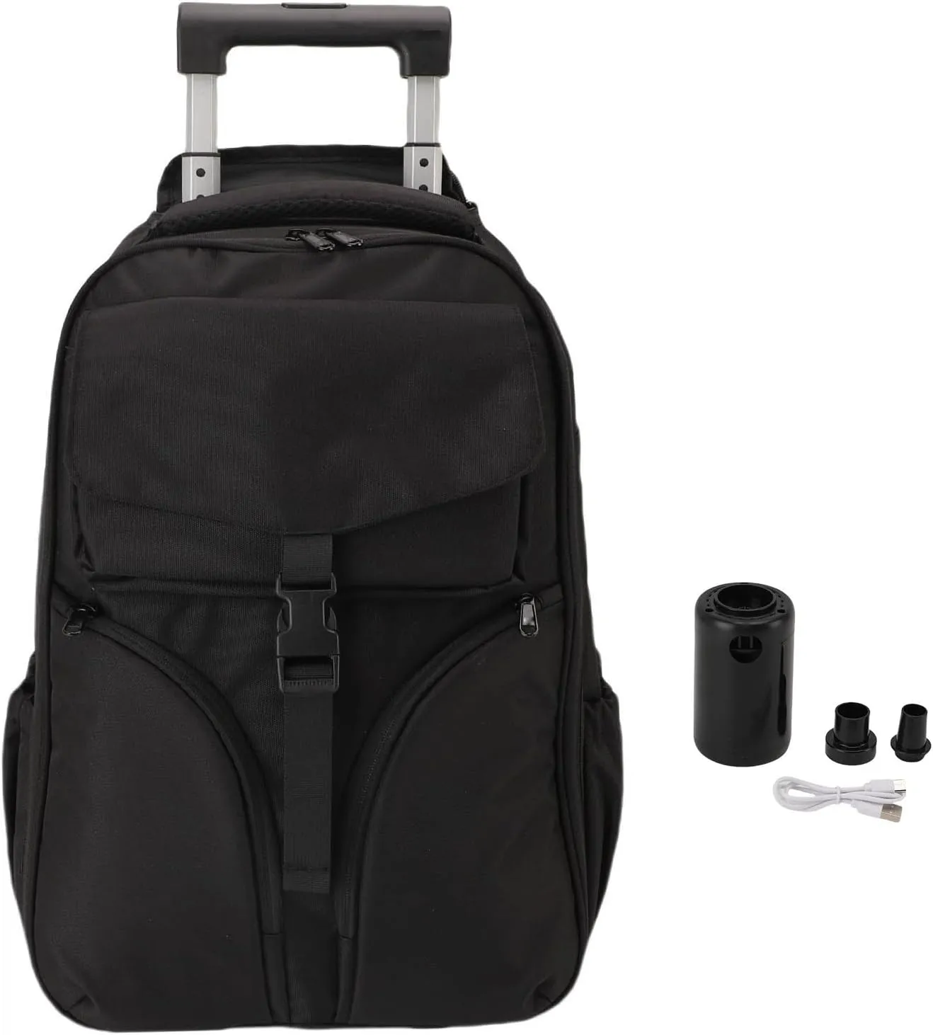 Fabater Travel Vacuum Backpack with Pump, Trolley Backpack with Wheels, Vacuum Compression Backpacks, 30L Large Capacity Rolling Trolley Shoulder Bag for Travel Business Trip