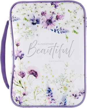 Faithworks Canvas Bible Cover Case with Carry Handle - Christian Gifts for Women Zippered Scripture Case, 6 x 9-Inch, Altogether Beautiful