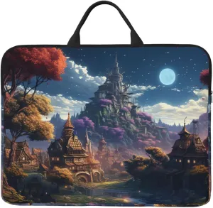 Fantasy Town Laptop Case Sleeve 14 inch Shockproof Protective Notebook Case Travel Laptop Bag with Handle Waterproof Computer Cover Briefcase Handbags for Men Women
