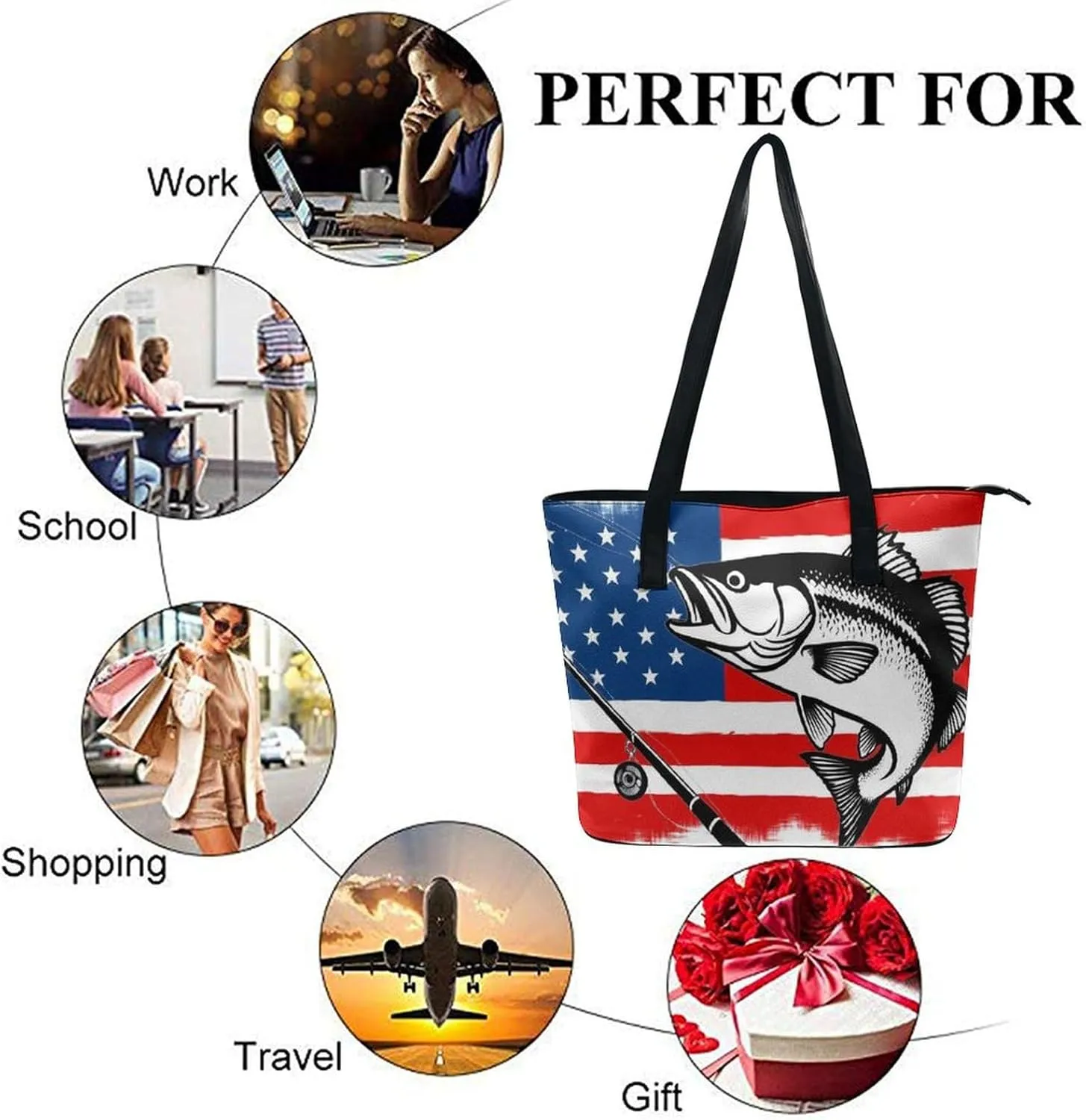 Fashionable Laptop Tote Bag For Women & Men, Large Work Commuter Bag