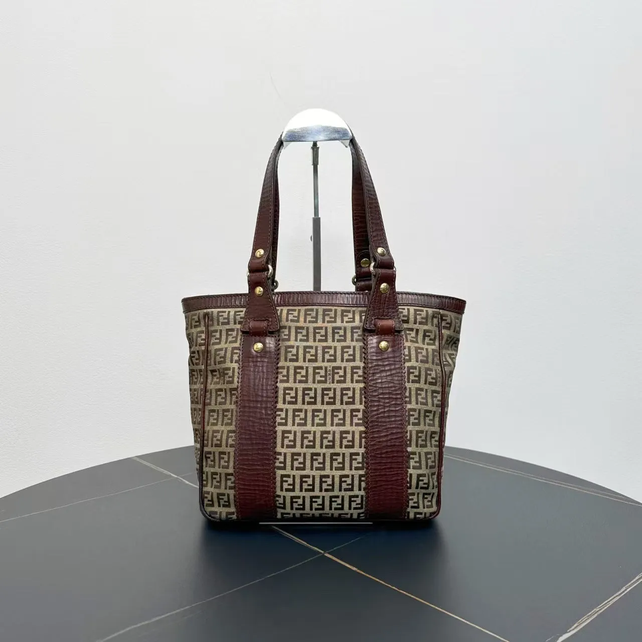 Fendi Vintage Zucca Canvas Brown Tote Bag
