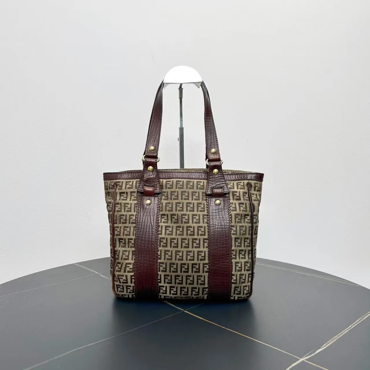 Fendi Vintage Zucca Canvas Brown Tote Bag