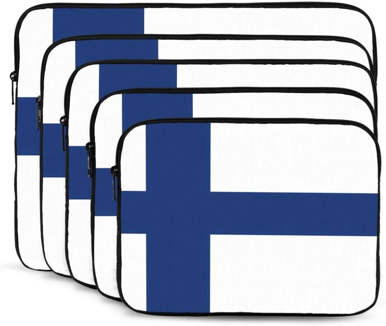 Finnish Flag Prints Shockproof Portable Laptop Sleeve Bag 15 inch for Men and Women Business Travel, Office Daily Use