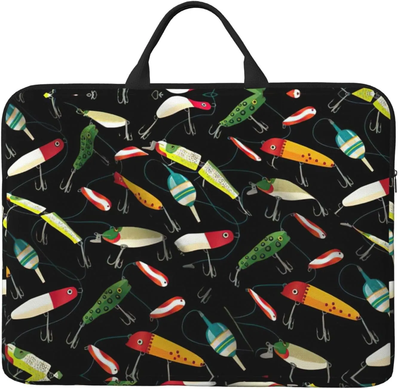 Fishing Lure print Durable Travel Laptop Bag HandBag Shockproof Carrying Bag Briefcase for 14inch Laptop Notebook