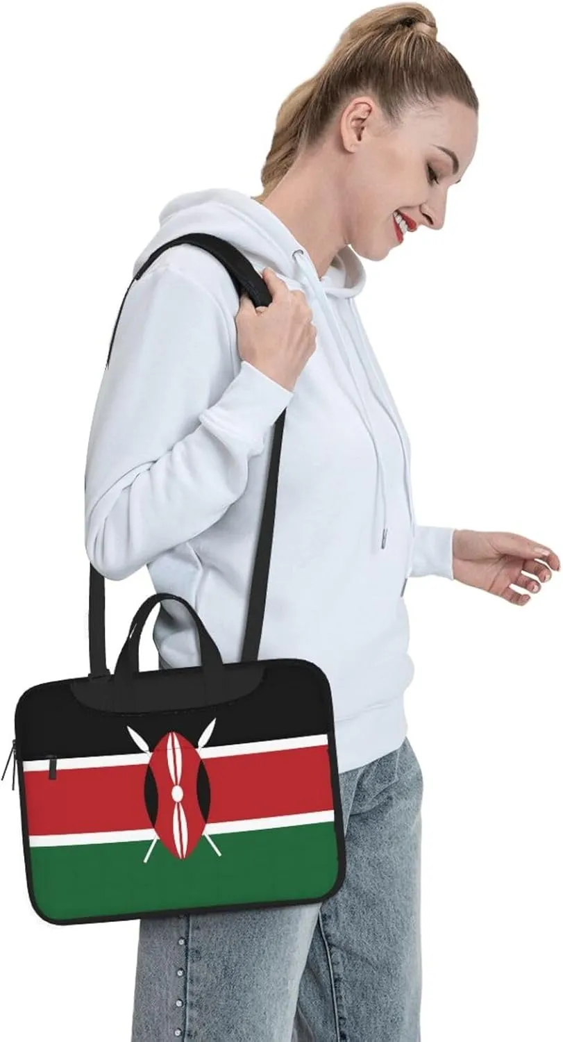 Flag of Kenya Prints Laptop Bag - with Soft Interior, Multiple Pockets - Ideal for Men, Travel and Business
