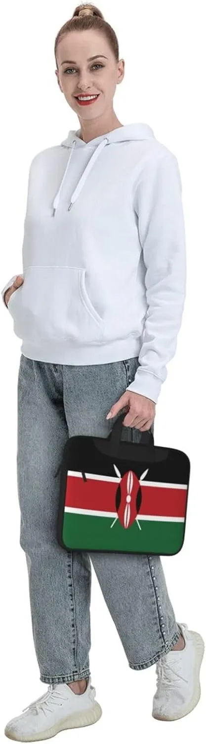 Flag of Kenya Prints Laptop Bag - with Soft Interior, Multiple Pockets - Ideal for Men, Travel and Business
