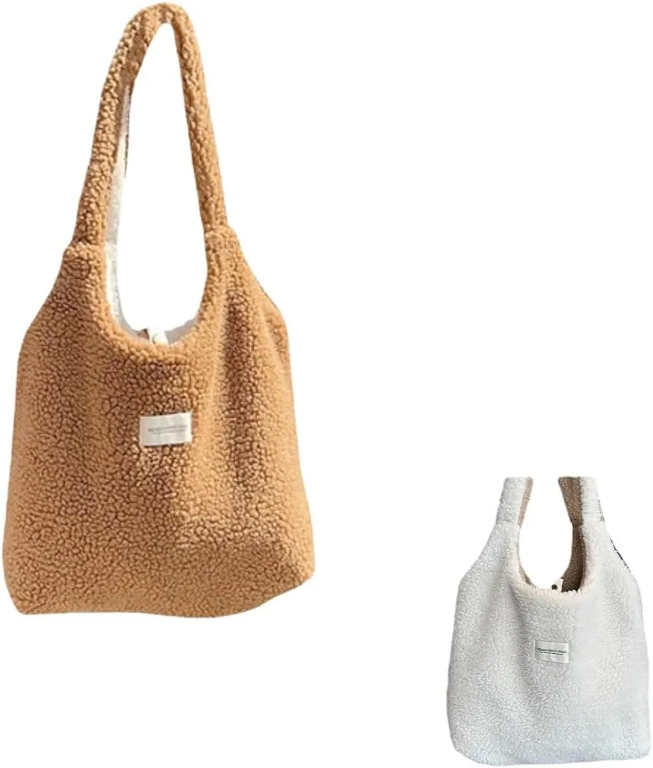 Fluffy Plush Reversible Purse For Women Bag Furry Tote Shoulder Bag Fuzzy Crossbody Bag Gift for Women