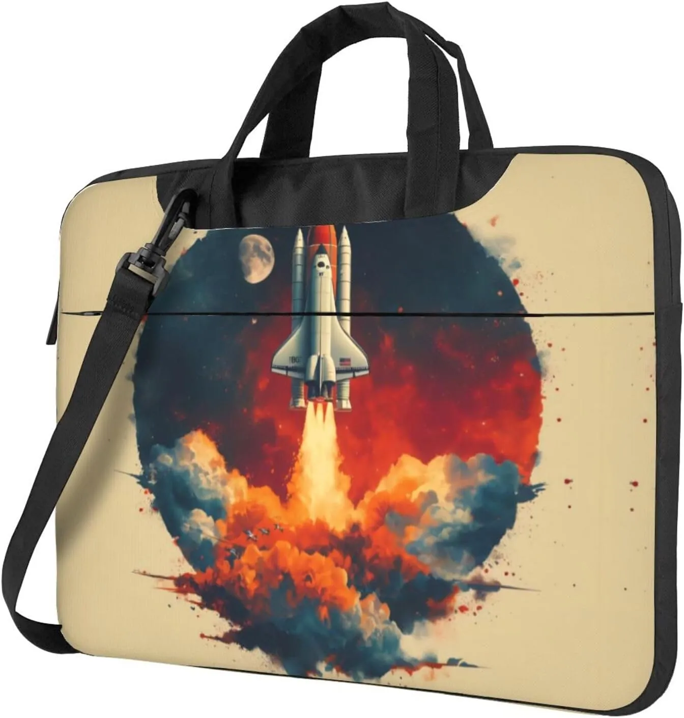 Flying shuttle portable single-shoulder laptop bag, a must-have for multifunctional business travel, made of Oxford cloth, stylish shockproof design, size is 15.6 in