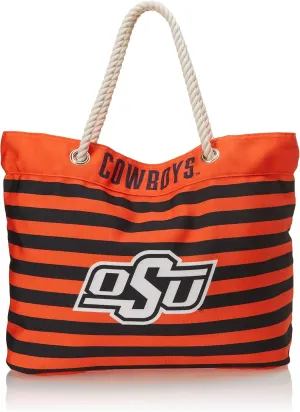 FOCO NCAA College Team Logo Nautical Stripe Tote Beach Bag