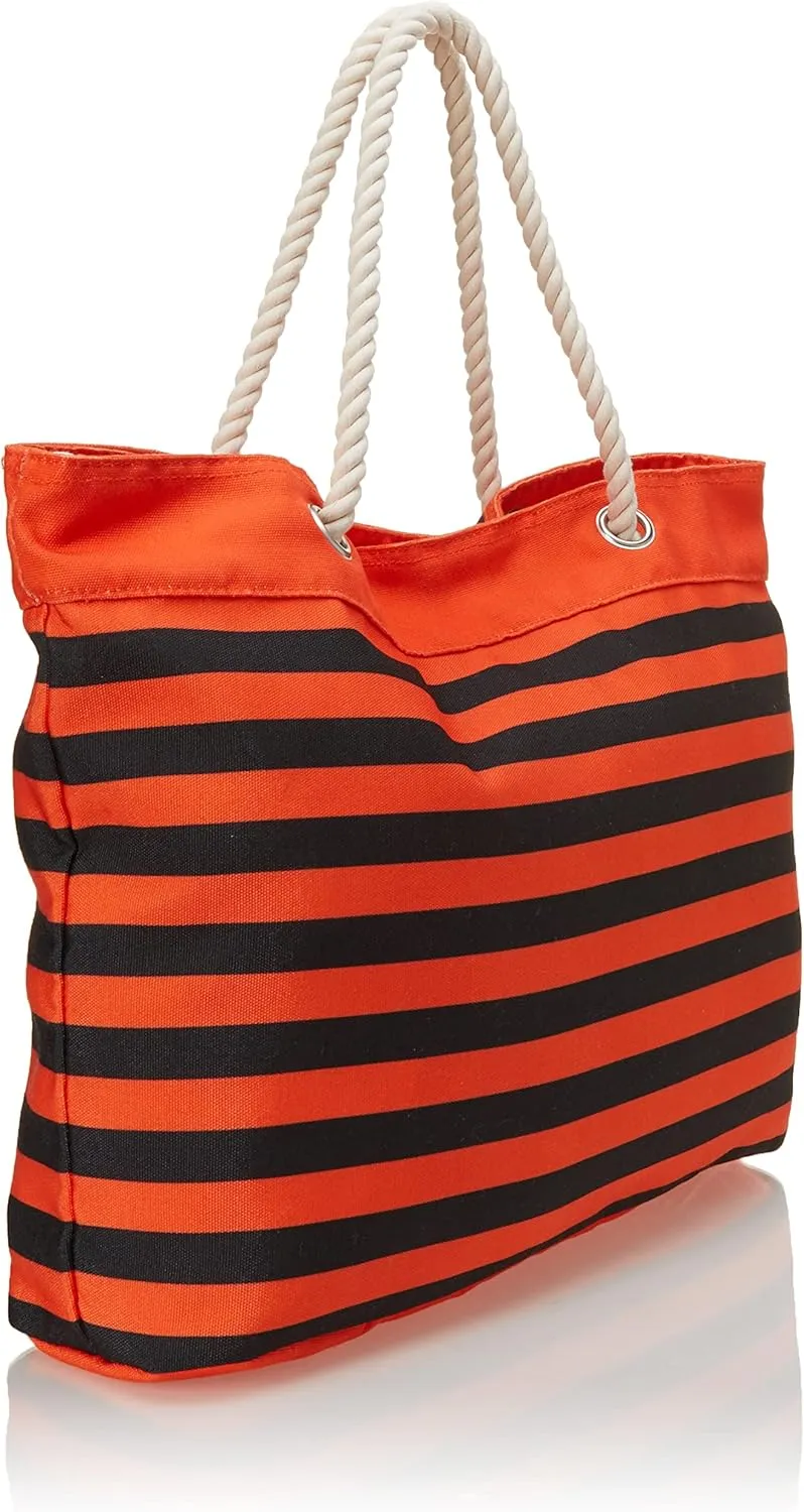 FOCO NCAA College Team Logo Nautical Stripe Tote Beach Bag