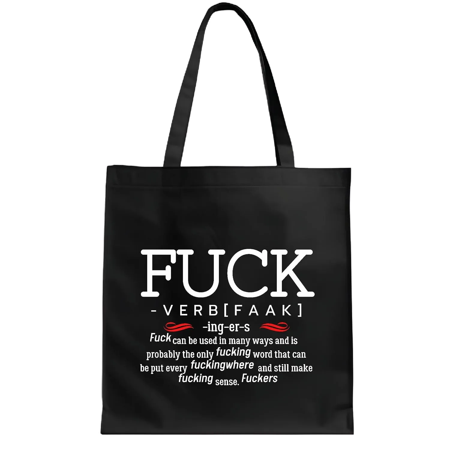 Fun Verb Definition Gag Gift Ideas Coworkers and Friends Christmas and Birthday Black Multicolor Canvas Tote Bag