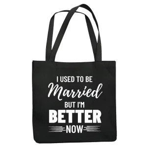 Funny Divorce Break Up Gift For Divorced Women Men Single Now Divorce Party Black Multicolor Canvas Tote Bag