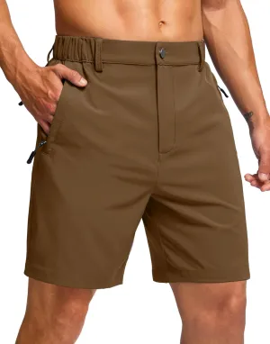 G Gradual Men's Hiking Shorts 7" Lightewight Casual Shorts for Men Quick Dry Stretch Golf Shorts with 3 Zipper Pockets Summer