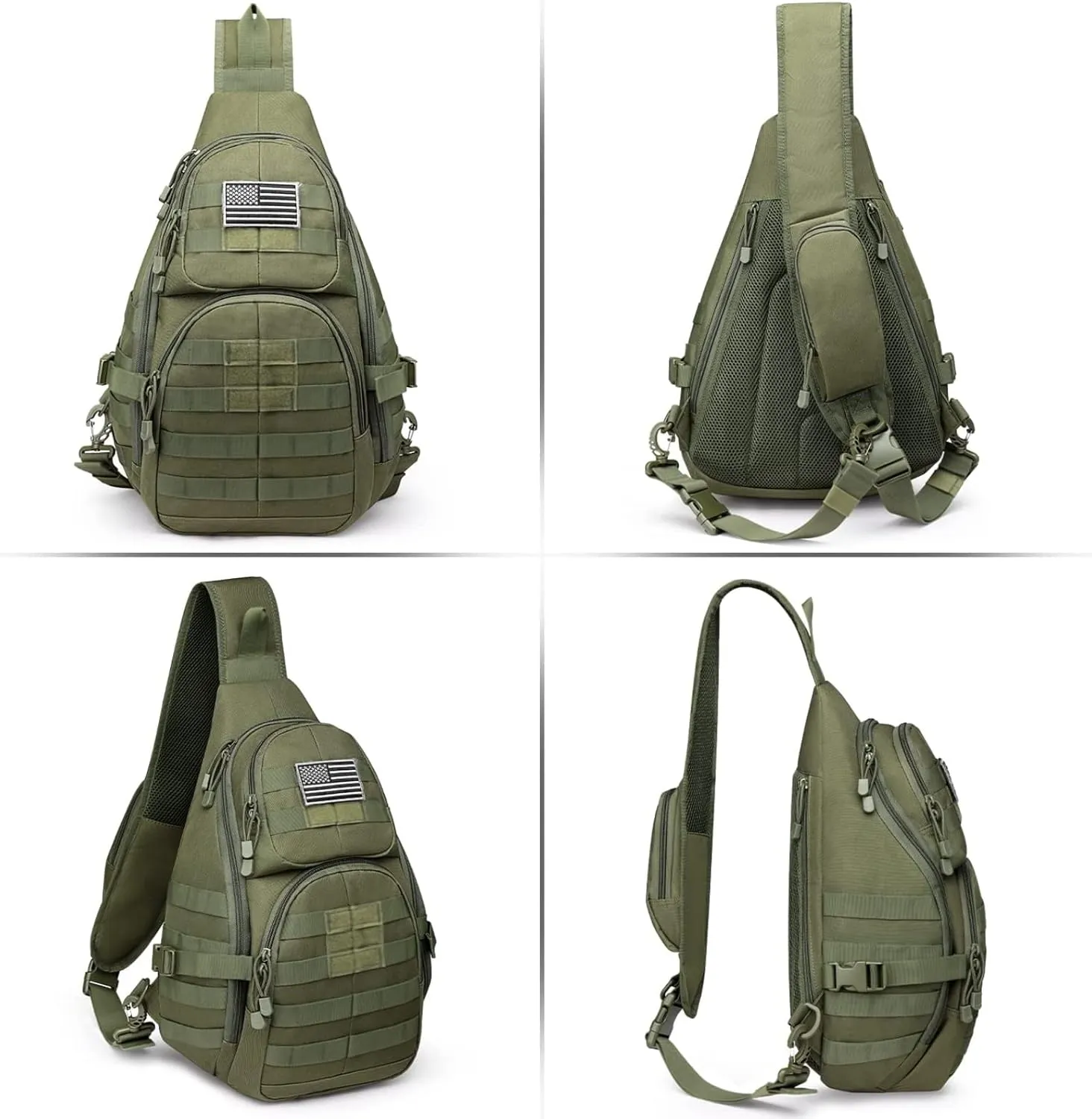 G4Free Tactical EDC Sling Backpack, Military Rover Shoulder Sling Bag Pack with Pistol Holster for Concealed Carry