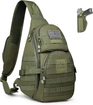 G4Free Tactical EDC Sling Backpack, Military Rover Shoulder Sling Bag Pack with Pistol Holster for Concealed Carry