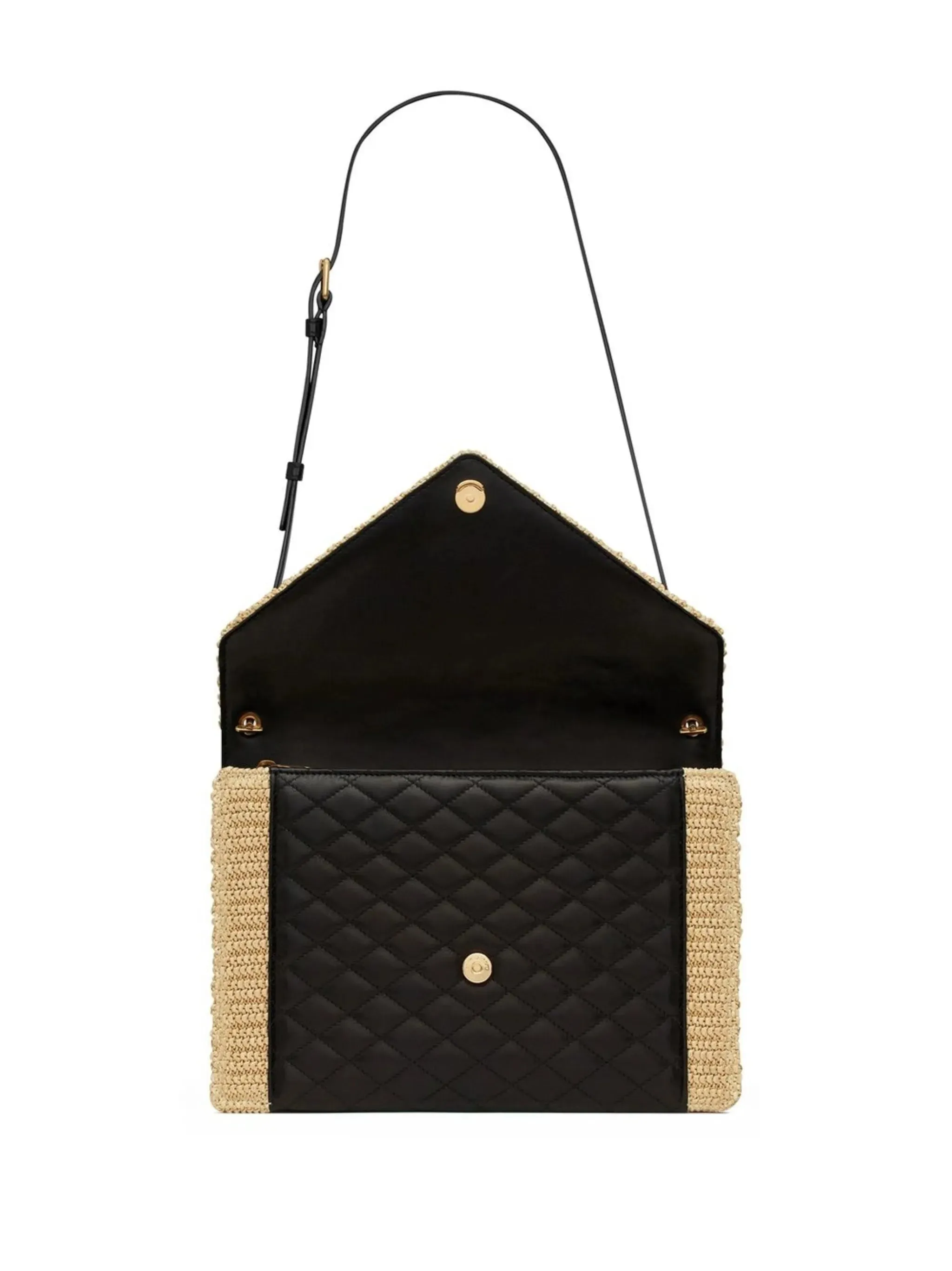 Gaby 5-star customer support quilted-leather raffia satchel Great value