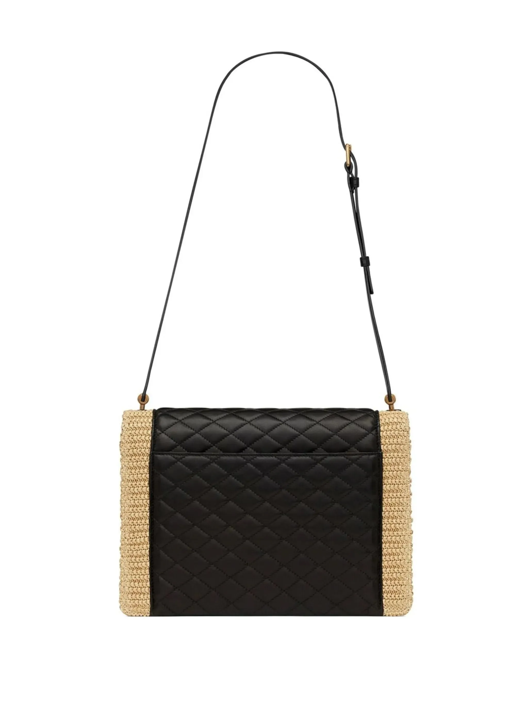 Gaby 5-star customer support quilted-leather raffia satchel Great value