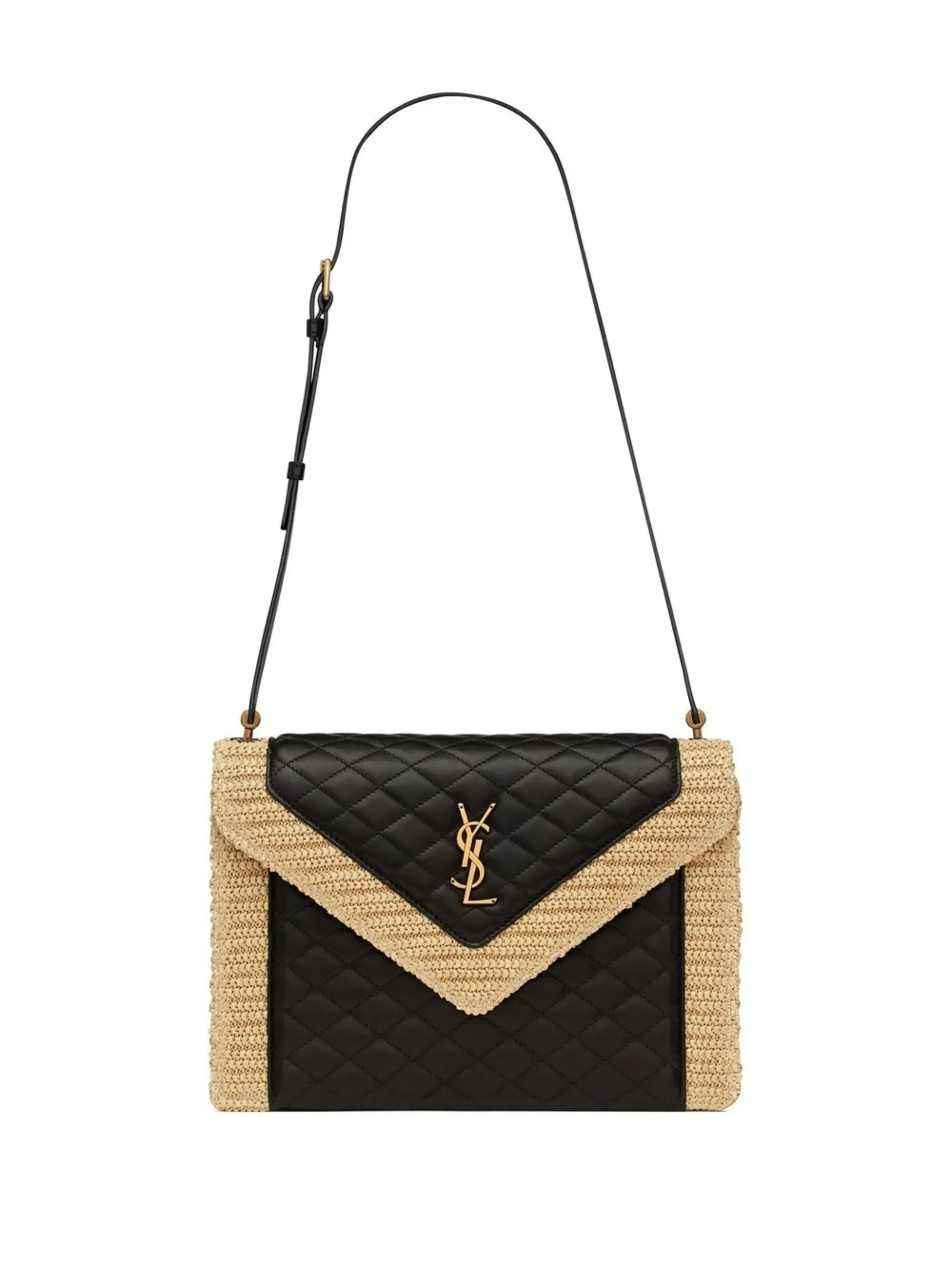 Gaby 5-star customer support quilted-leather raffia satchel Great value