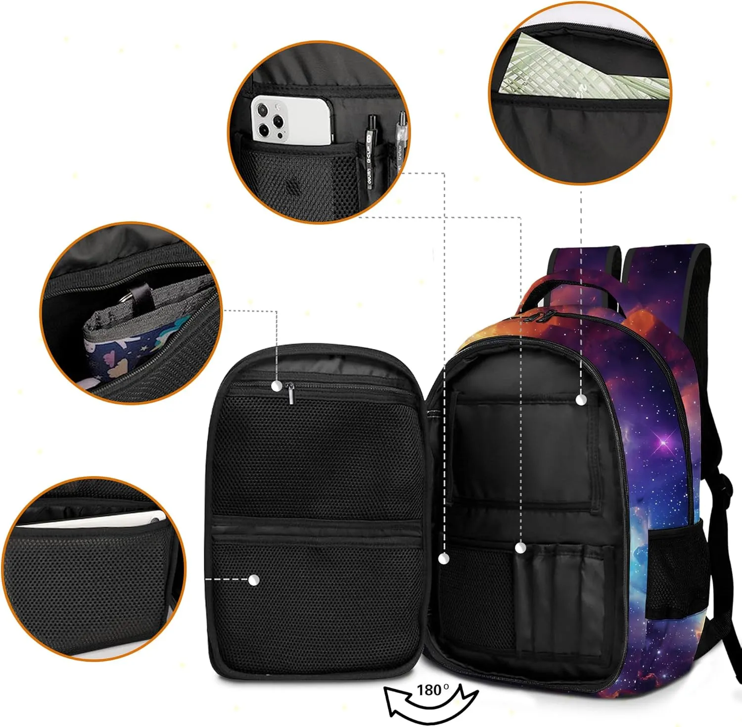 Game Backpack Set for Boys, Gaming Backpack 3 Pack, Boy Backpack Lunch Box, and Pencil Bag for Kids Teens Elementary Middle School， Large Capacity Game School Bag 17" Travel Back Pack