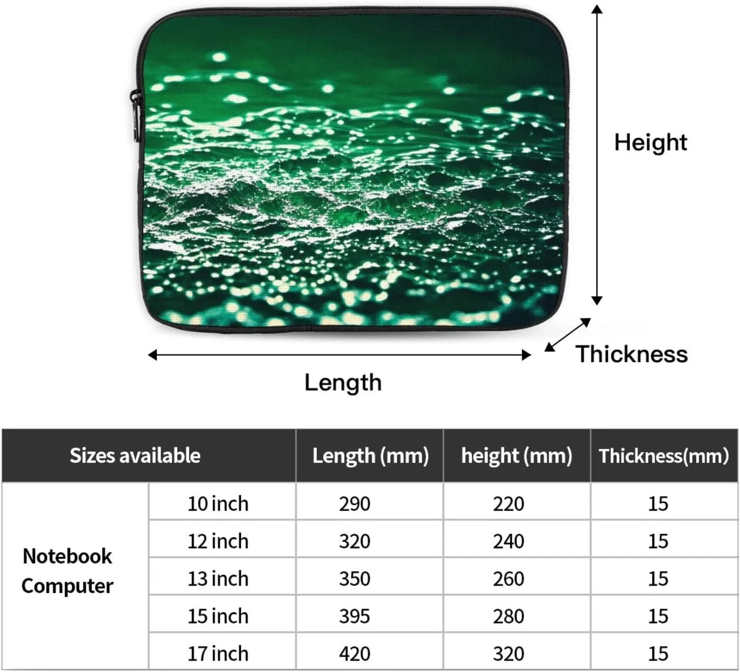 Generated Water Laptop Inner Bag Laptop Sleeve Case Briefcase Carrying Laptop Cover