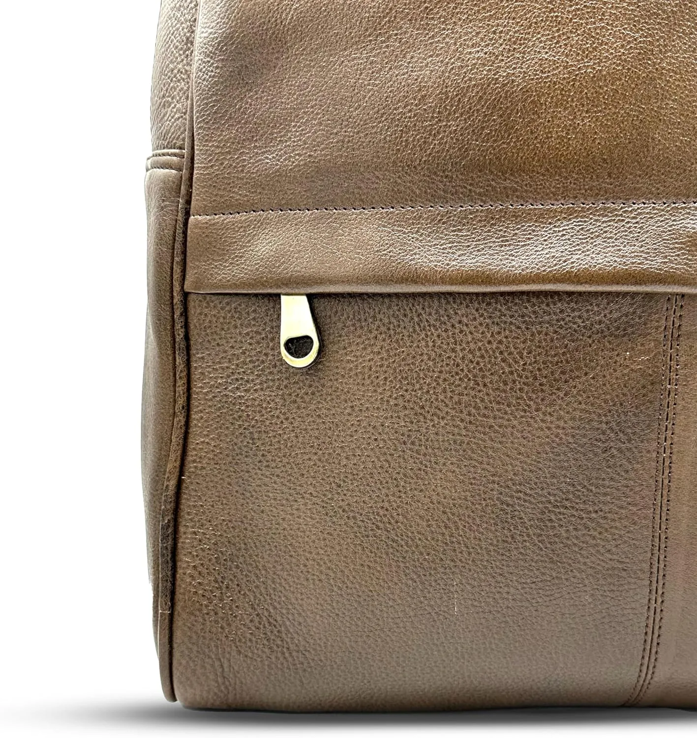 Genuine Leather Backpack Multifunctional Daypack Work Shopping Travel Leisure Everyday Bag (Mocha)