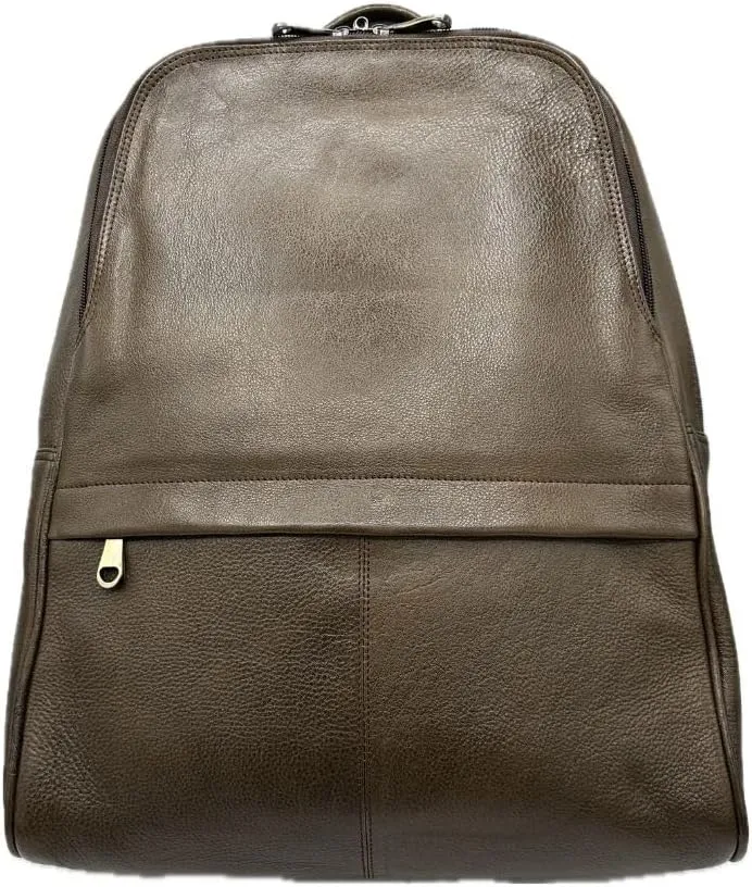 Genuine Leather Backpack Multifunctional Daypack Work Shopping Travel Leisure Everyday Bag (Mocha)