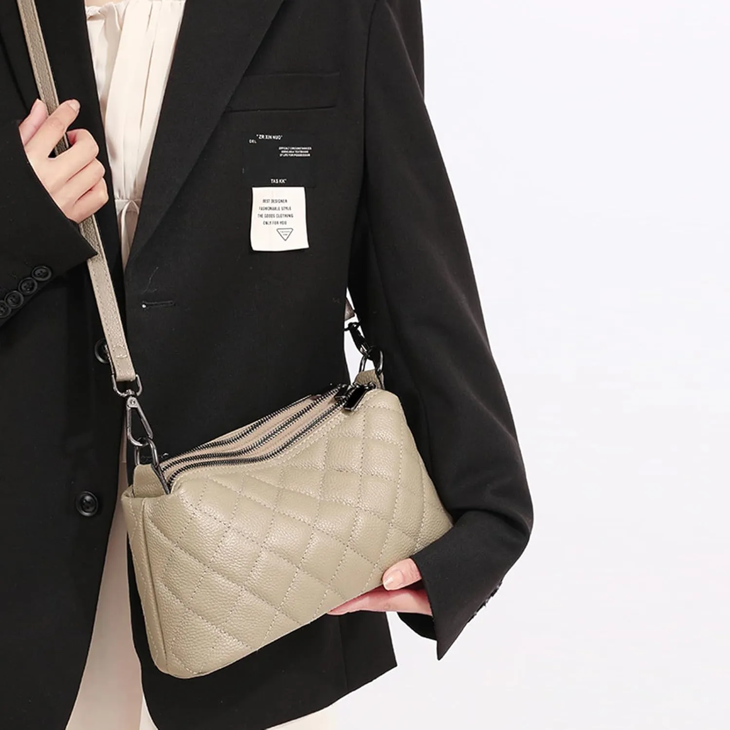 Genuine Leather Crossbody Purses for Women Small Shoulder Handbags Quilted Hobo Bags