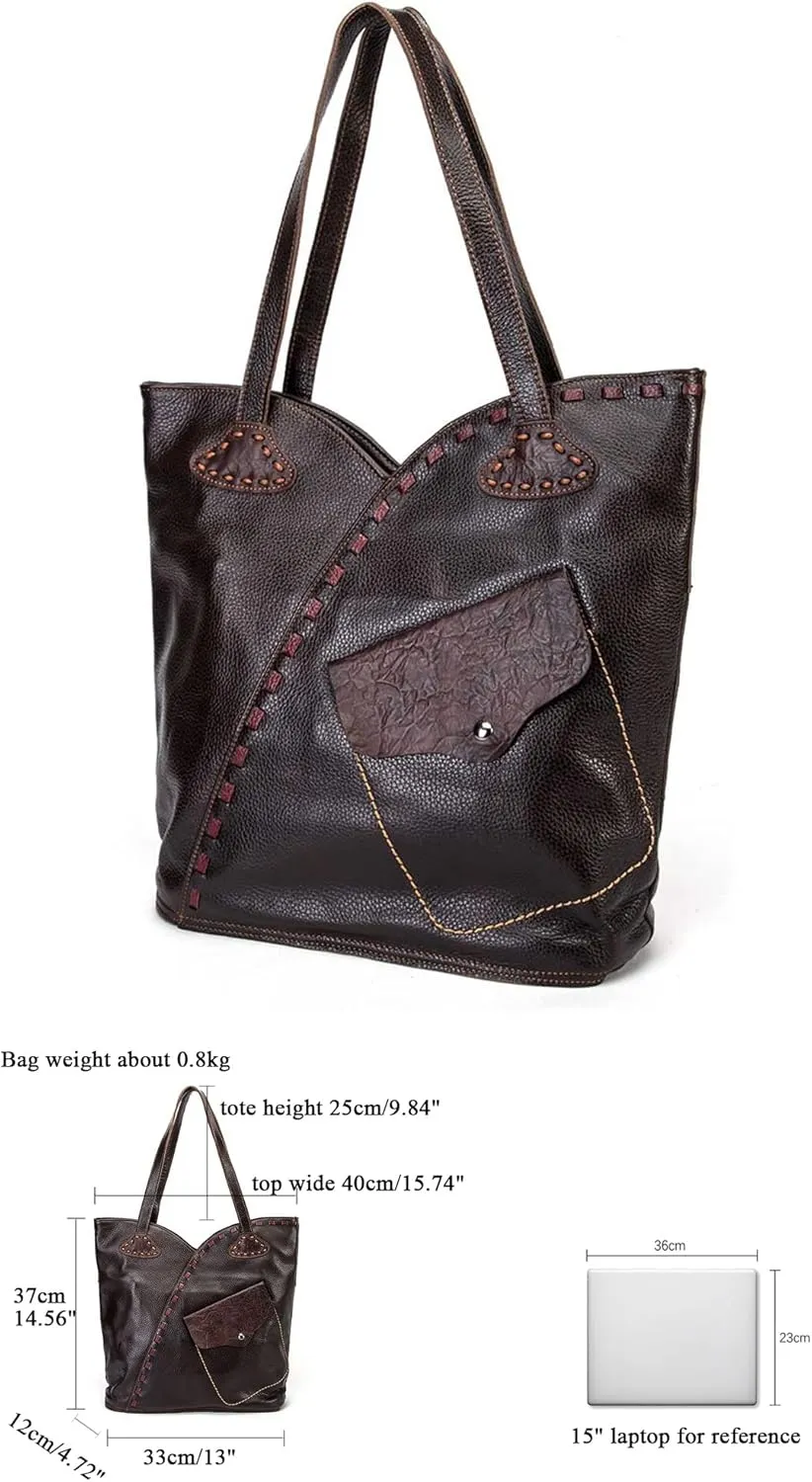 Genuine Leather Large Shopper Women's Ladies Handbag Tote Ladies Over Shoulder Diaper Bag Purse