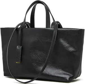 Genuine Leather Tote Bag for Women -Professional Work Bag with Dual Straps Top Handle Shoulder Large Capacity Compartments