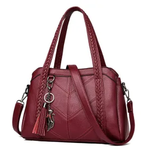 Genuine Leather Tote Tassel Shoulder Bags