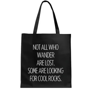 Geology themed gift for wanderers who love rocks and appreciate Geologists Navy Black Multicolor Canvas Tote Bag