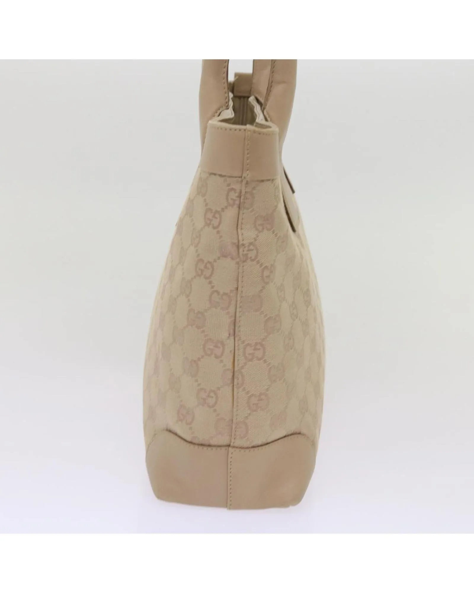 GG Plus Tote Beige Canvas Leather