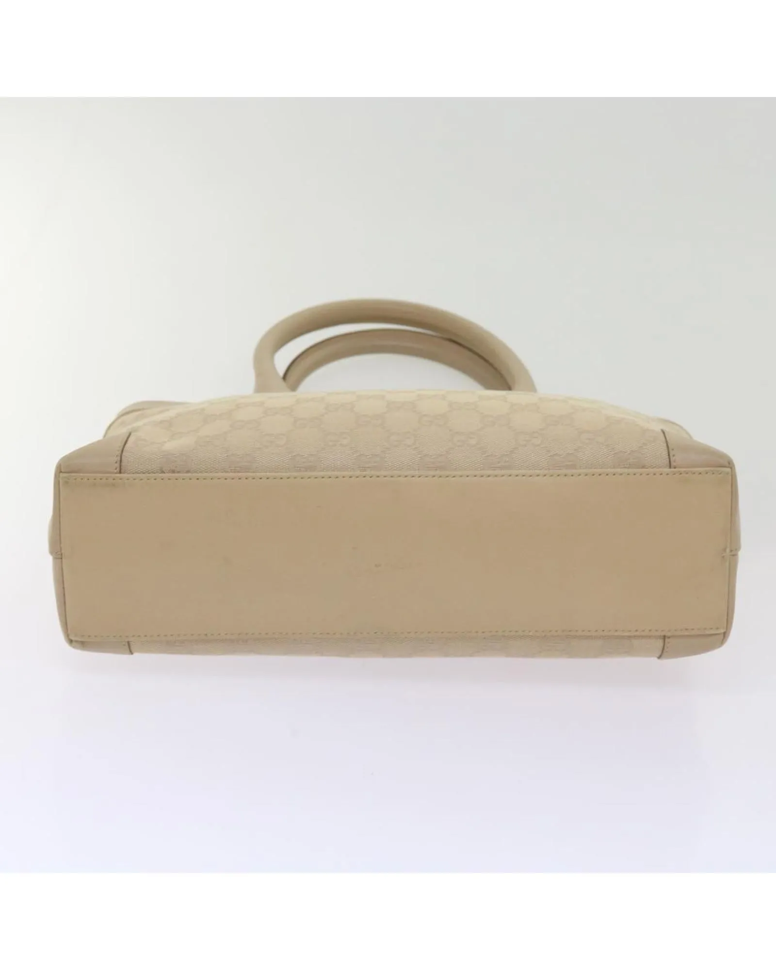 GG Plus Tote Beige Canvas Leather