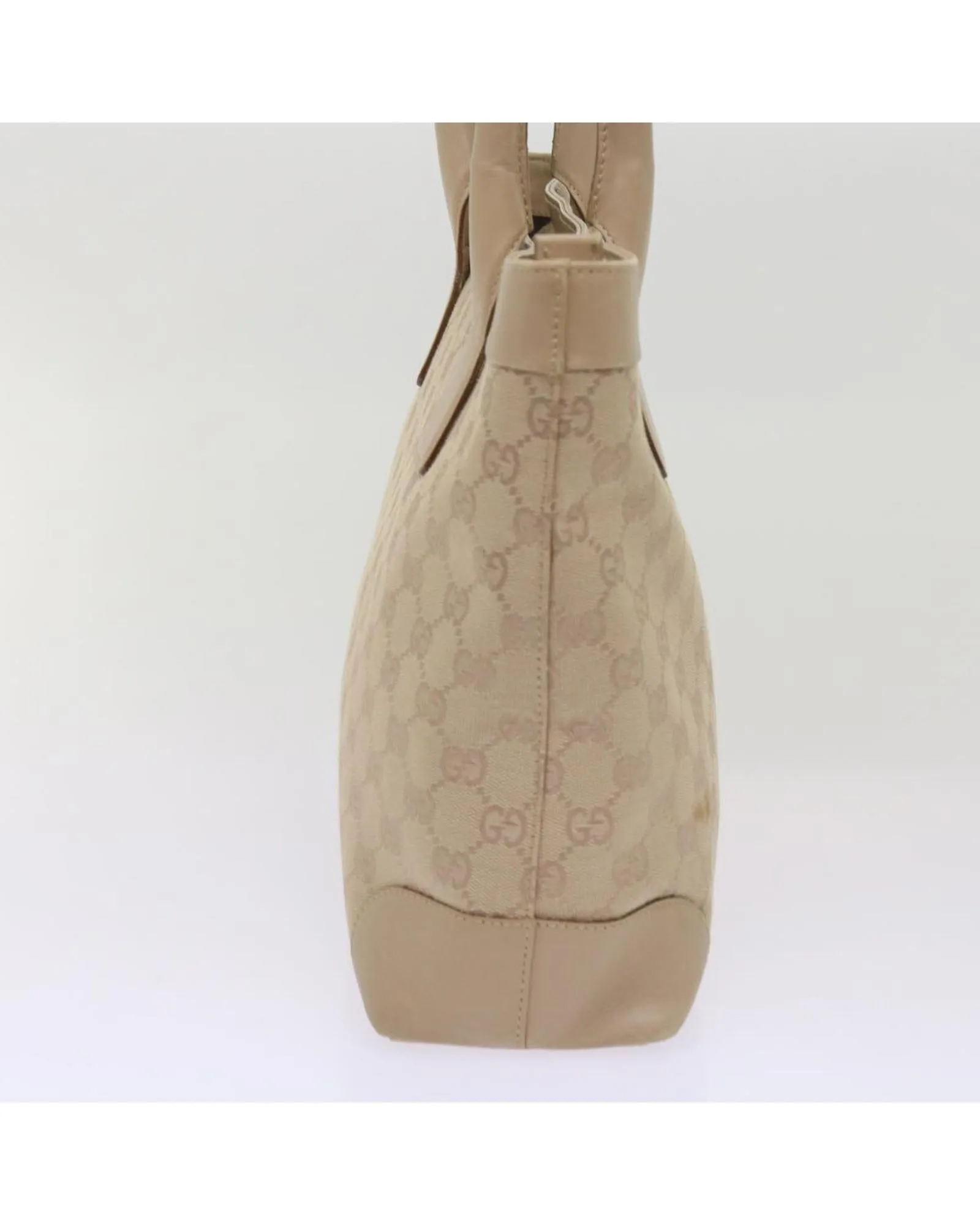 GG Plus Tote Beige Canvas Leather