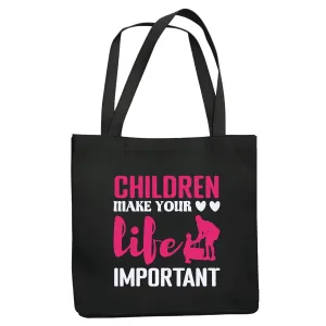 Gift for Kids and Teens Encourage LifeChanging Attitudes Athleisure Navy Black Multicolor Canvas Tote Bag