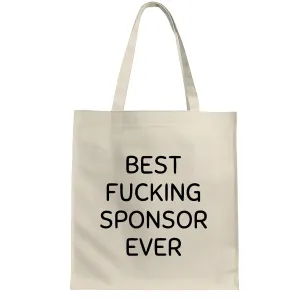 Gift for Sponsor Humor Sarcasm Humor as Appreciation to Benefactors Supporters and Advocates White Multicolor Canvas Tote Bag