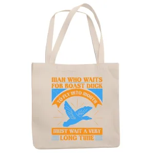 Gift for the Patience who Love to wait for their Goals Natural White Multicolor Canvas Tote Bag