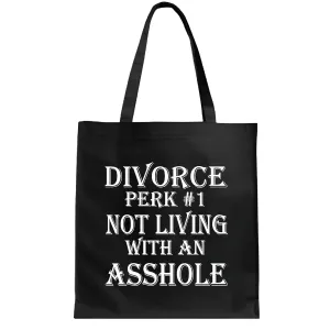 Gift Funny Sarcastic Divorce Perk Number One Mom Grandma Women Girls Black Multicolor Canvas Tote Bag