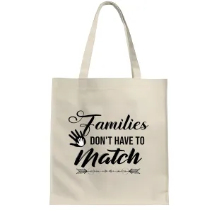 Gifts for Adoptive and Foster Families Celebrate Adoption Day and Parents Day with Funny Quotes Natural White Multicolor Canvas Tote Bag