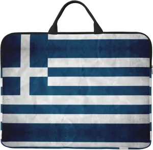 greek flag print Durable Travel Laptop Bag HandBag Shockproof Carrying Bag Briefcase for 14inch Laptop Notebook