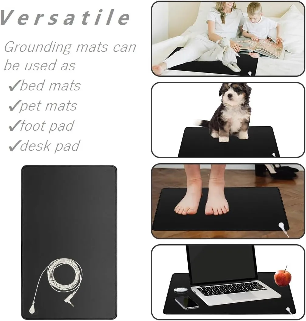 Grounding Mat Foot Pad Grounded Mats 11.8x23.6 Inch Grounding Mat for Desk Laptop with Cord Better Sleep,Balance